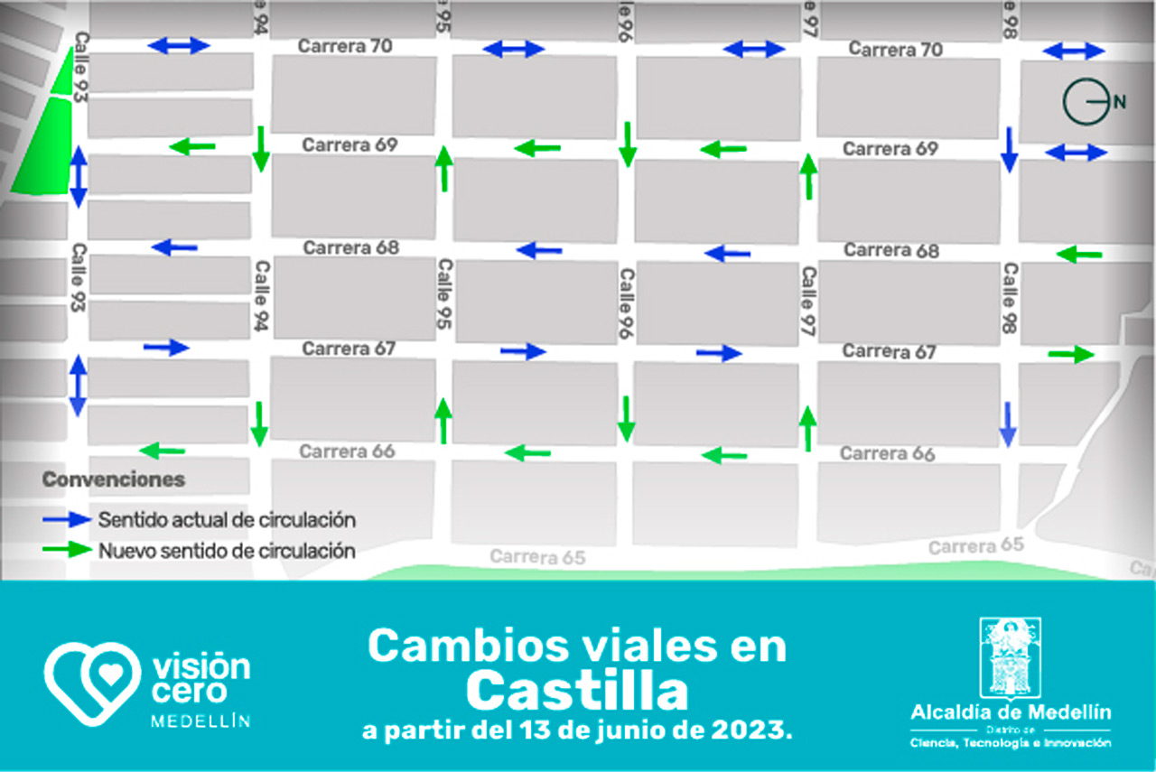 Con ocho cambios viales, Medellín le apuesta a mejorar la movilidad en Castilla