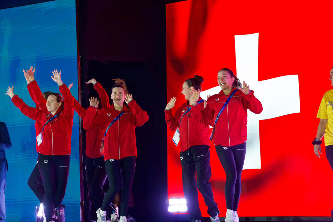 Imagen de la delegación de Suiza en Copa Mundo de Natación Artística