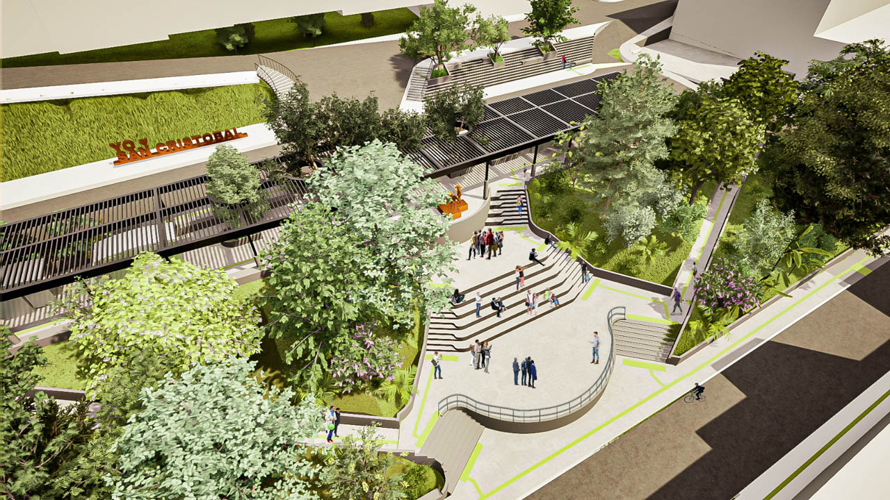 Render del Parque Cívico San Cristóbal